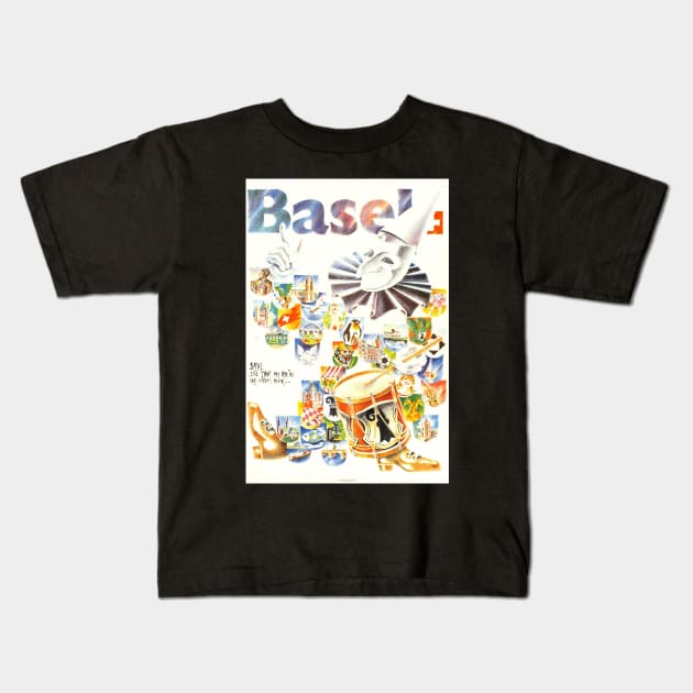 Bale,Basel,Switzerland,Travel Poster Kids T-Shirt by BokeeLee